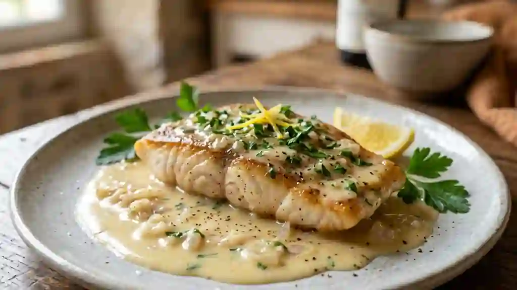 Filet de perche fondant au beurre citronné - Photo de présentation