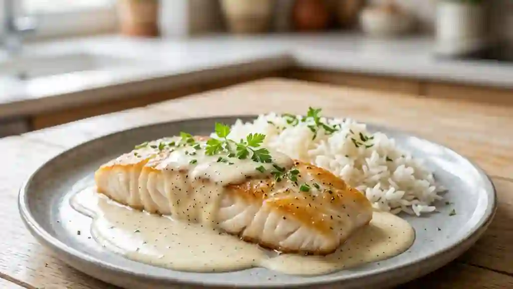Poisson nacré à la crème onctueuse de vanille - Photo de présentation