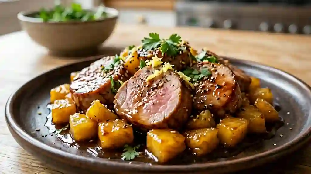 Porc Laqué à l'Ananas et Gingembre Frais - Photo de présentation