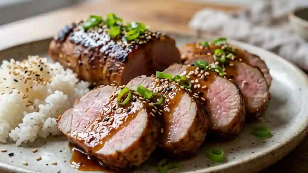 Filet de porc fondant, glacé au thé Darjeeling - Photo de présentation