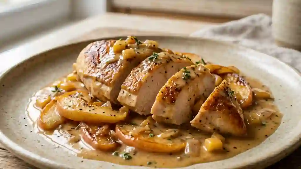 Poulet au cidre et pommes caramélisées - Photo de présentation