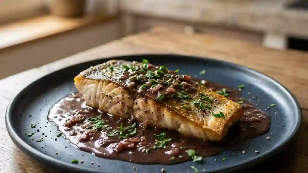 Sandre nacré, sauce onctueuse au Bourgogne - Photo de présentation