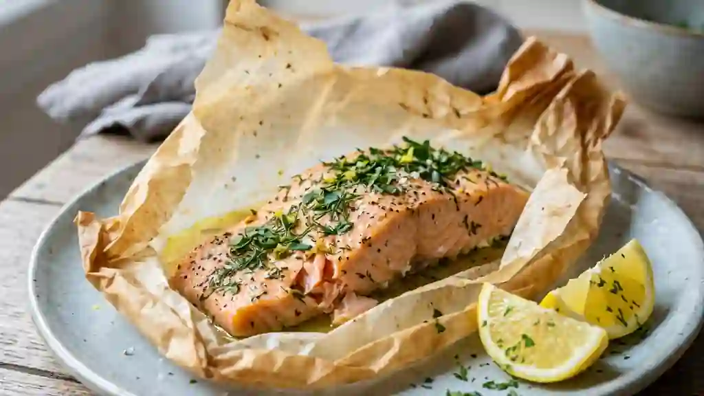 Saumon fondant en papillote au citron et aneth - Photo de présentation