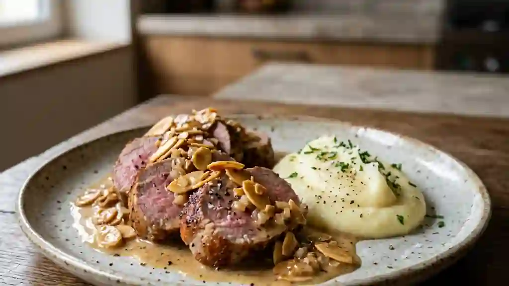 Filet mignon fondant et amandes croquantes - Photo de présentation