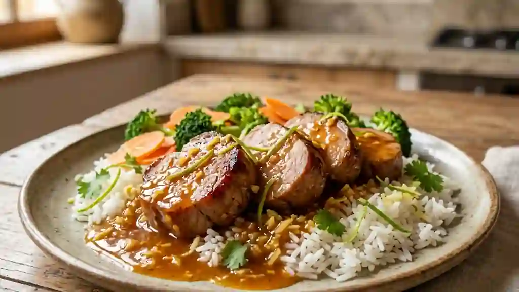 Filet mignon laqué gingembre et citron vert - Photo de présentation
