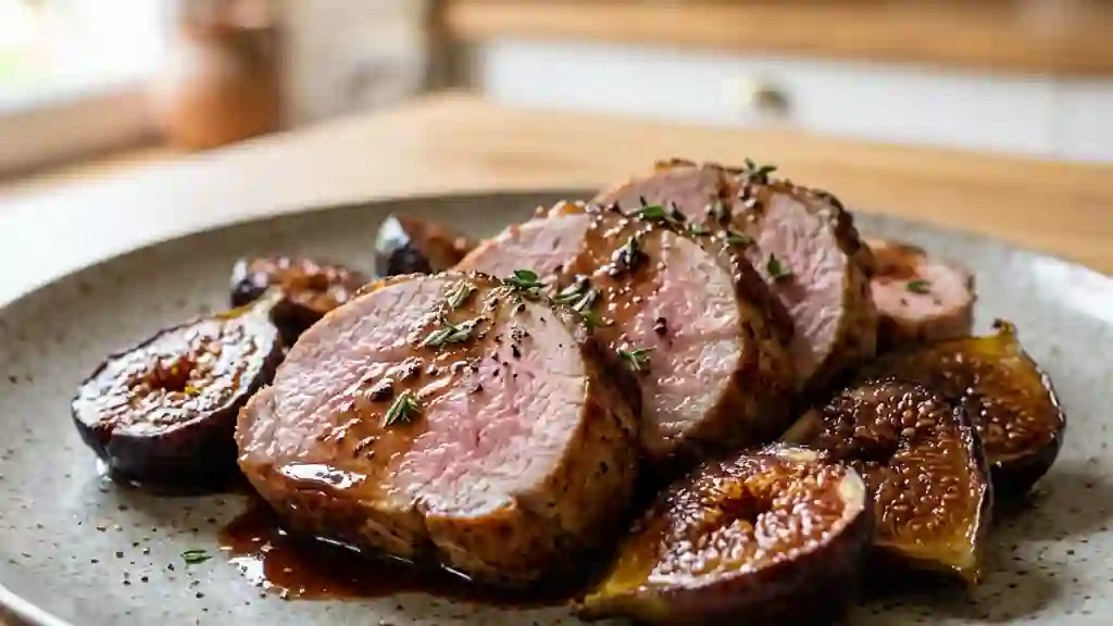 Filet de porc fondant aux figues caramélisées - Photo de présentation