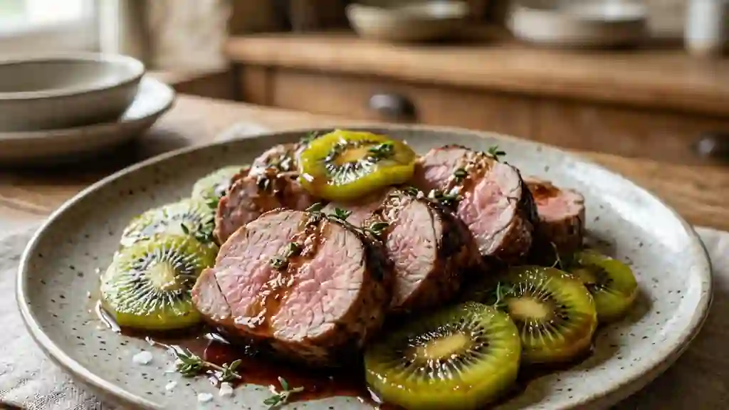 Filet mignon laqué au kiwi et miel - Photo de présentation