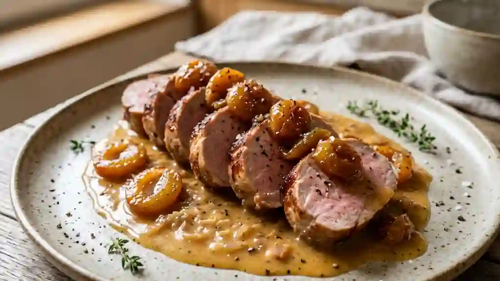 Filet mignon de porc aux mirabelles fondantes - Photo de présentation