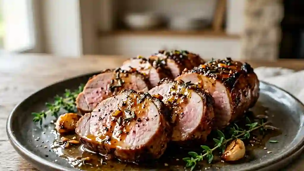 Filet mignon de porc laqué au miel - Photo de présentation