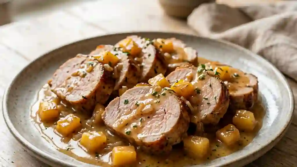 Filet mignon au cidre et pommes fondantes - Photo de présentation