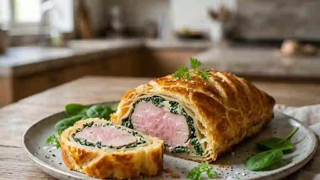 Filet mignon croustillant aux épinards crémeux - Photo de présentation
