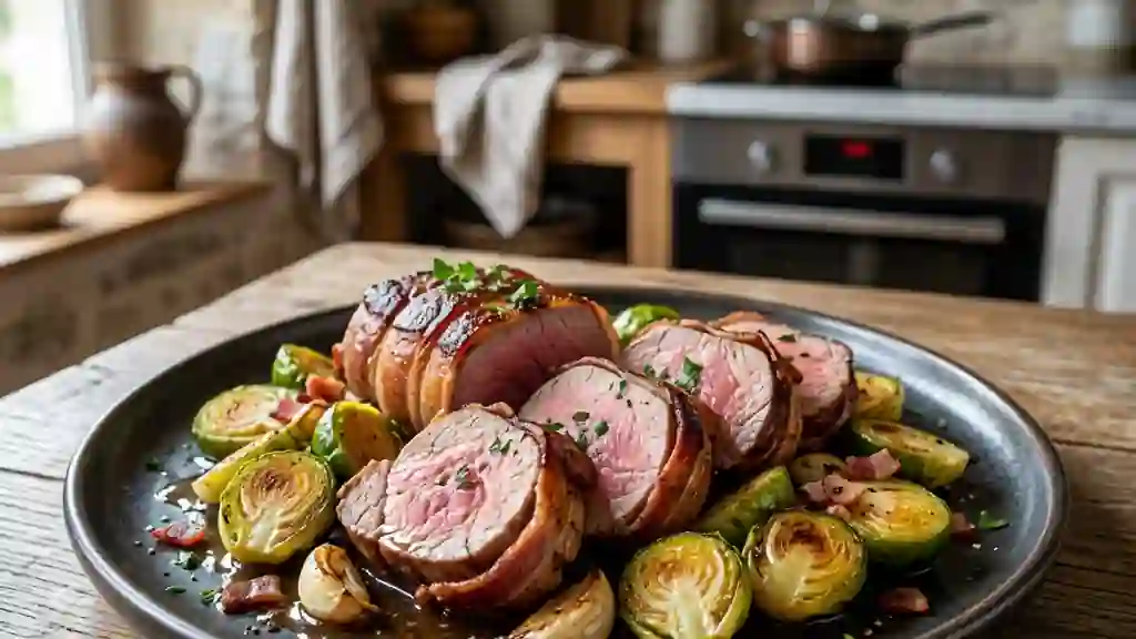 Filet mignon lardé aux choux fondants - Photo de présentation