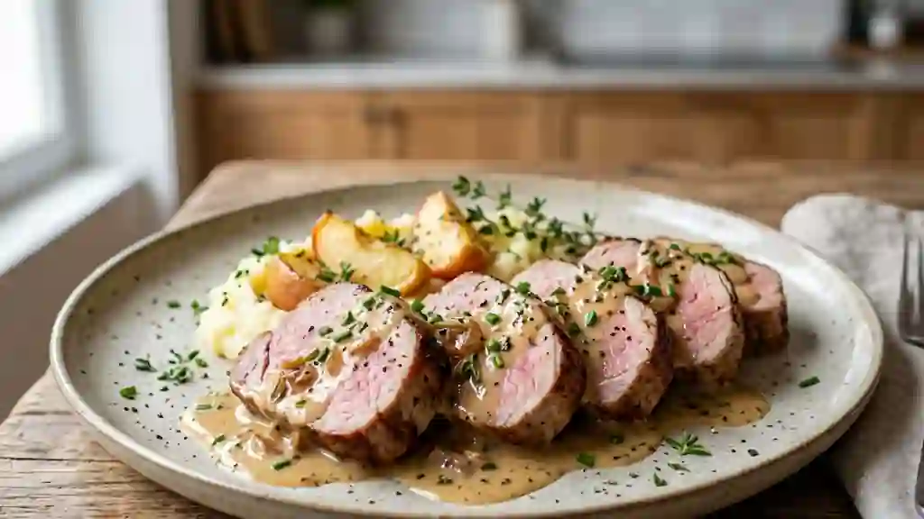 Filet mignon rôti au cidre et crème - Photo de présentation