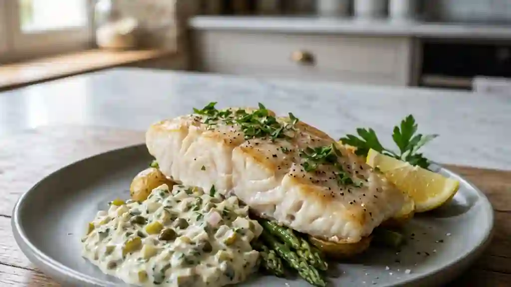 Cabillaud rôti et sauce tartare onctueuse - Photo de présentation