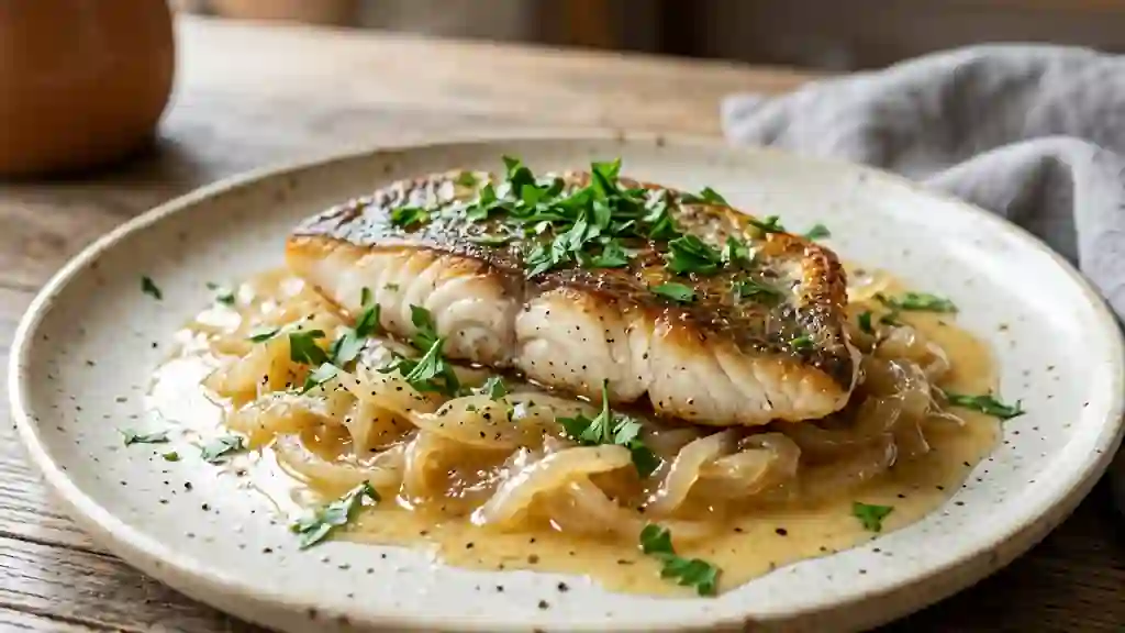 Filets de daurade fondants au vin blanc - Photo de présentation