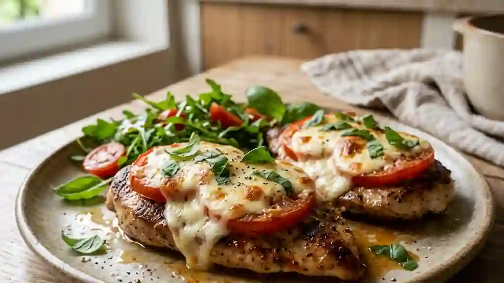 Dinde gratinée à la mozzarella et tomates - Photo de présentation