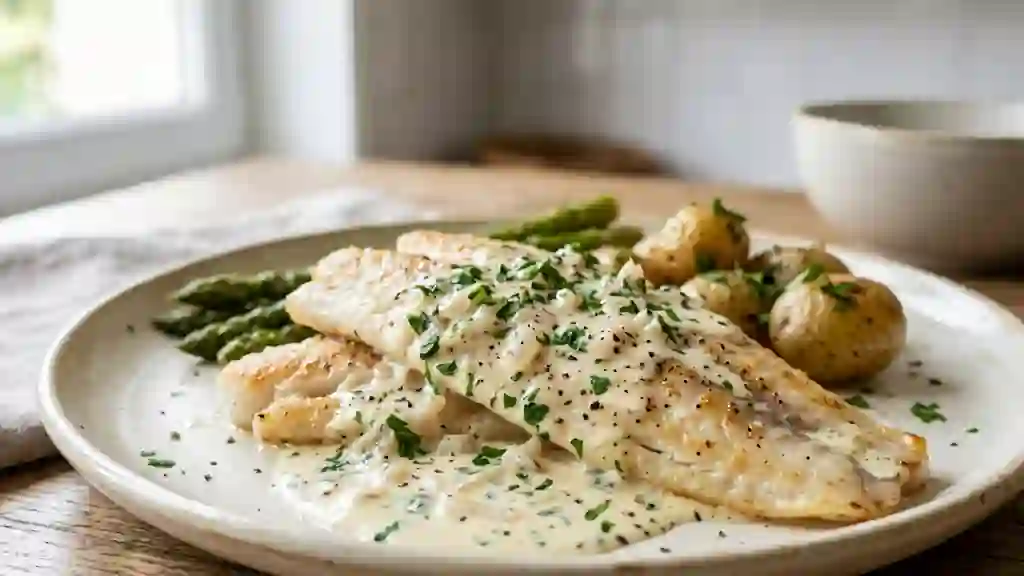 Filets de merlan fondants à la crème citronnée - Photo de présentation