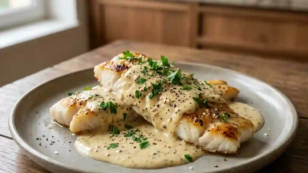 Filets de poisson fondants à la moutarde - Photo de présentation