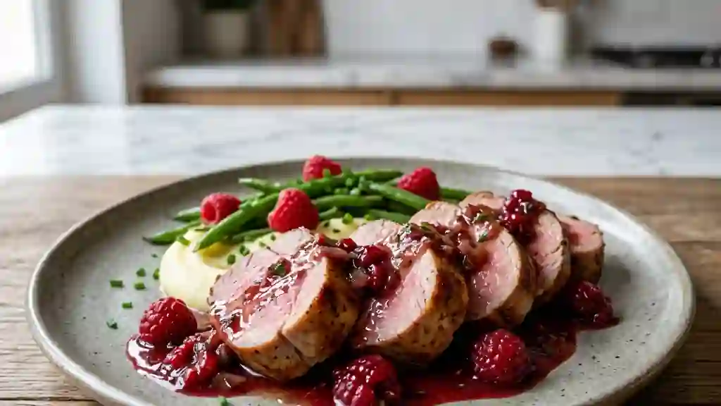 Filet de porc laqué à la framboisine - Photo de présentation