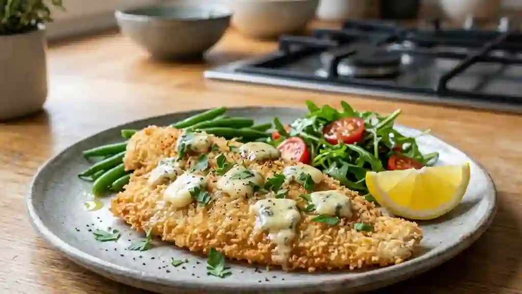 Sole croustillante au gorgonzola fondant - Photo de présentation