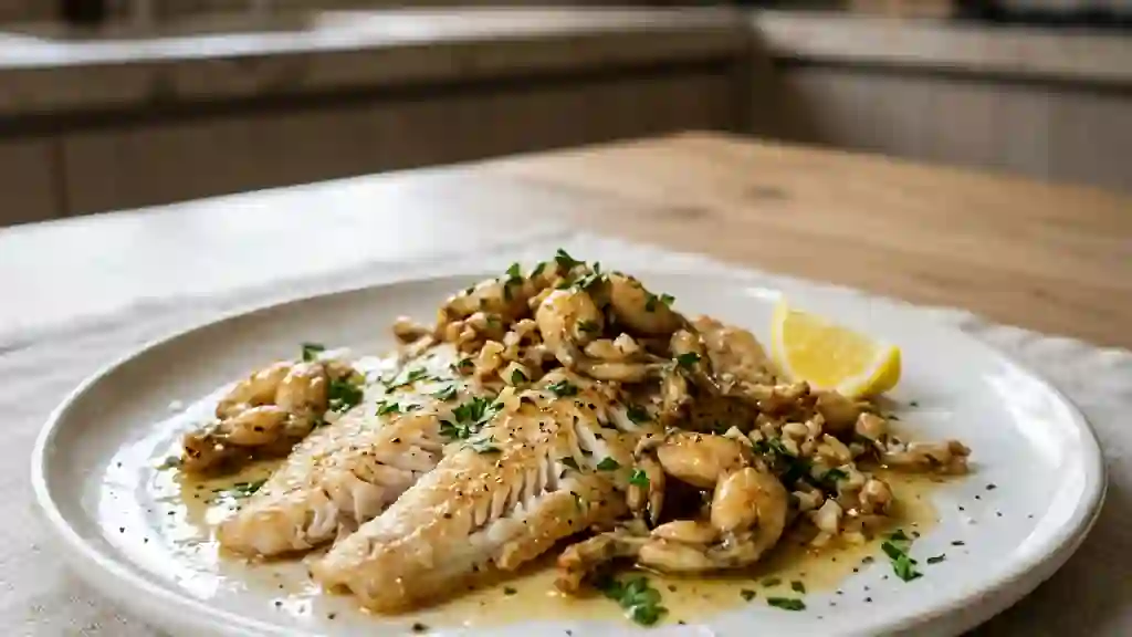 Sole fondante et cuisses de grenouilles persillées - Photo de présentation