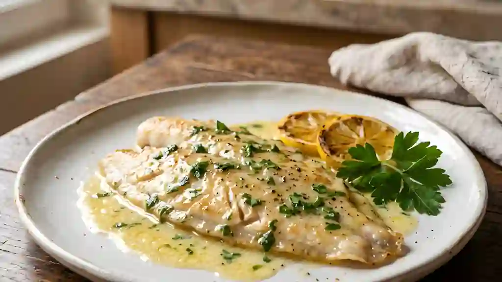 Filets de sole fondants au beurre citronné - Photo de présentation