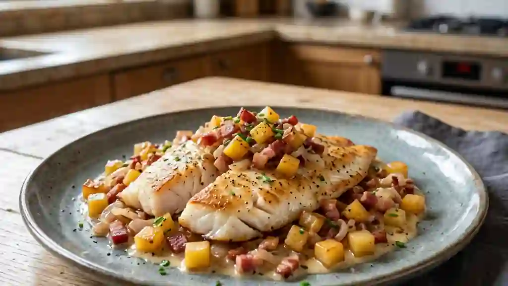 Tilapia Poêlé, Pommes Fondantes et Lardons - Photo de présentation