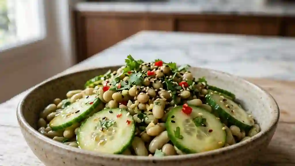 Salade de flageolets au gingembre et sésame - Photo de présentation
