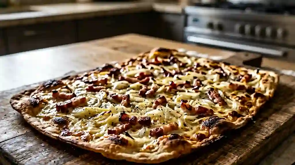 Flammekueche croustillante aux lardons fumés - Photo de présentation