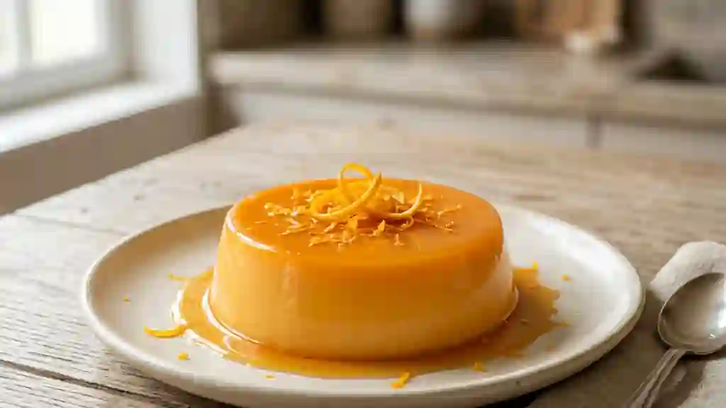 Flan Fondant à l'Orange Pressée - Photo de présentation