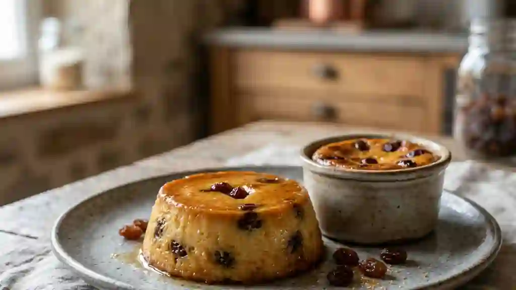 Flan onctueux aux raisins et rhum ambré - Photo de présentation