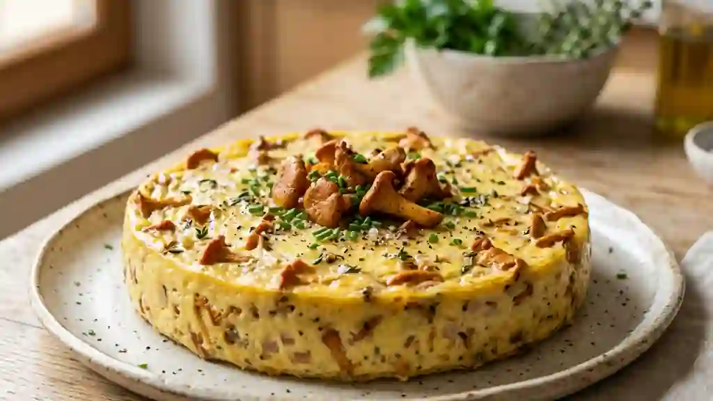 Flan aux girolles fondant et muscadé - Photo de présentation
