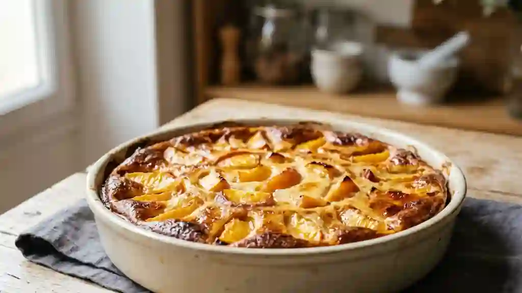 Flan fondant à la vanille et nectarines - Photo de présentation
