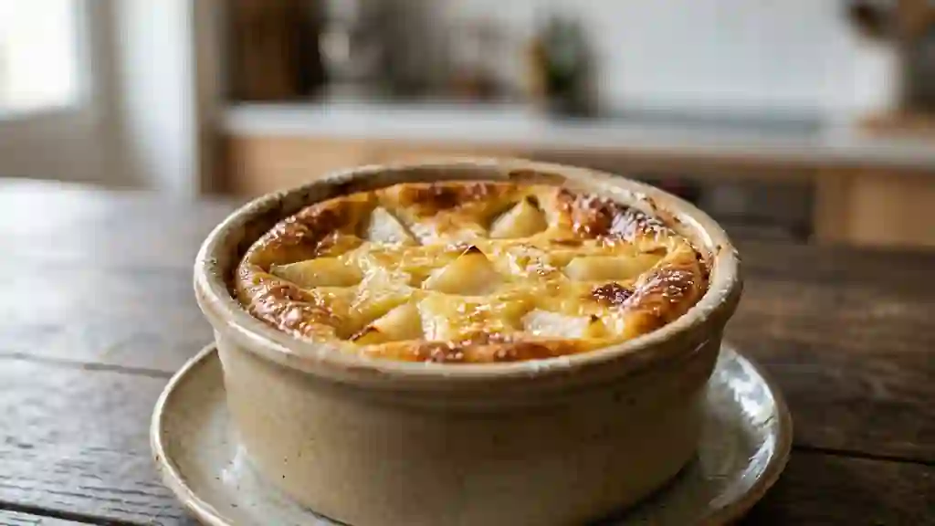 Flan fondant aux poires et vanille - Photo de présentation