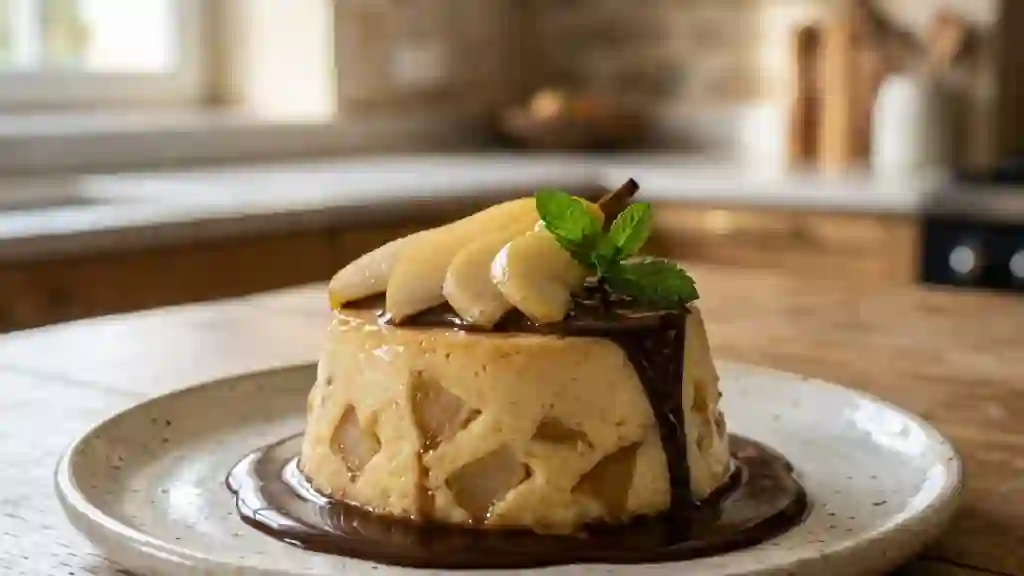 Flan Fondant aux Poires et Chocolat Noir - Photo de présentation