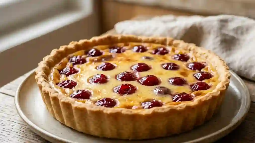 Flan Crémeux aux Cerises Confites et Vanille - Photo de présentation