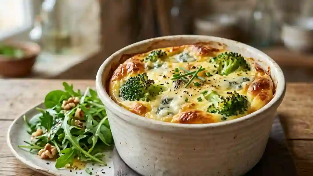 Flan de brocolis au roquefort fondant - Photo de présentation