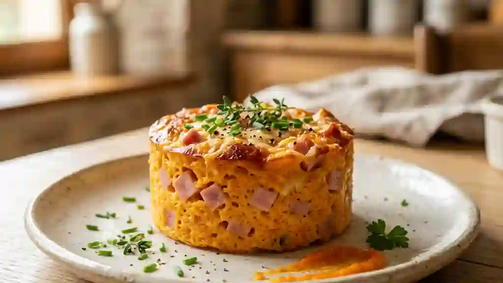 Flan fondant carottes et dés de jambon - Photo de présentation