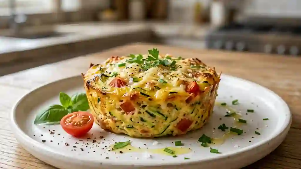 Flan fondant courgettes et tomates gratinées - Photo de présentation