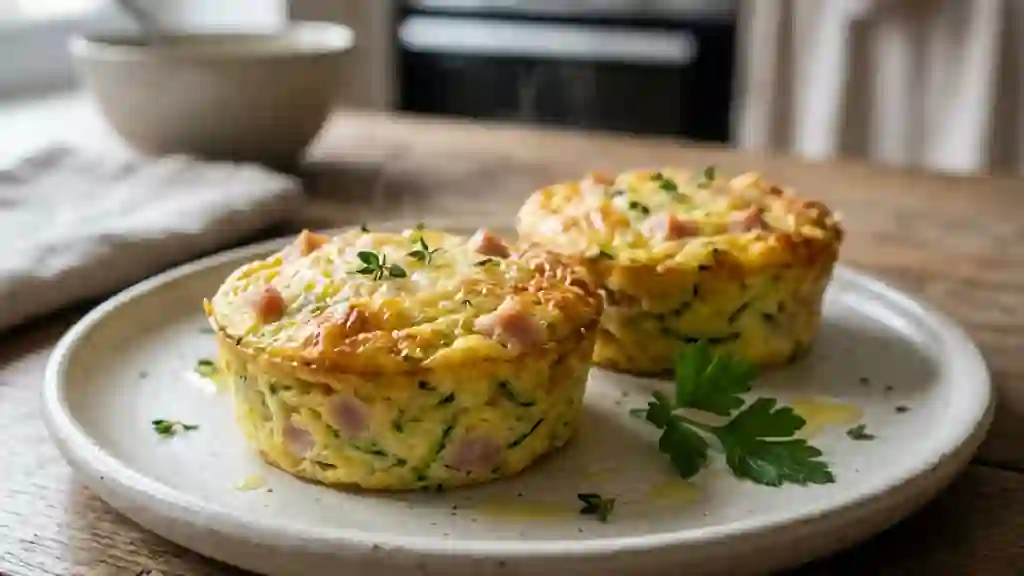 Flan fondant aux courgettes et jambon - Photo de présentation