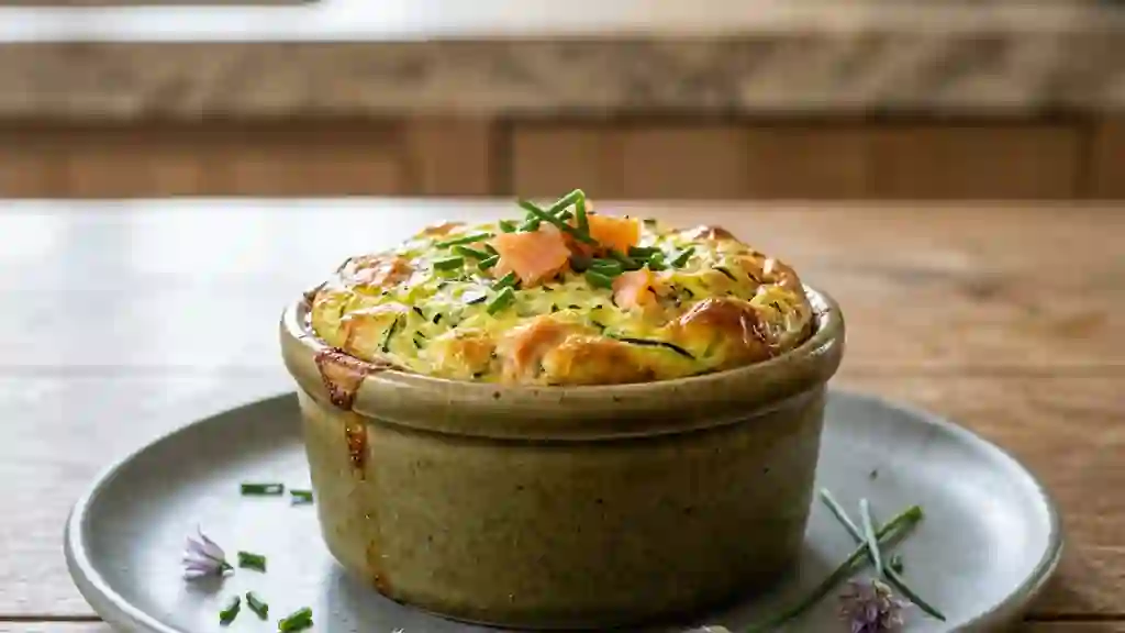 Flan fondant courgette et saumon fumé - Photo de présentation