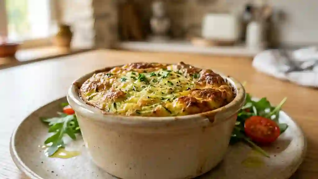Flan fondant aux courgettes et muscade - Photo de présentation