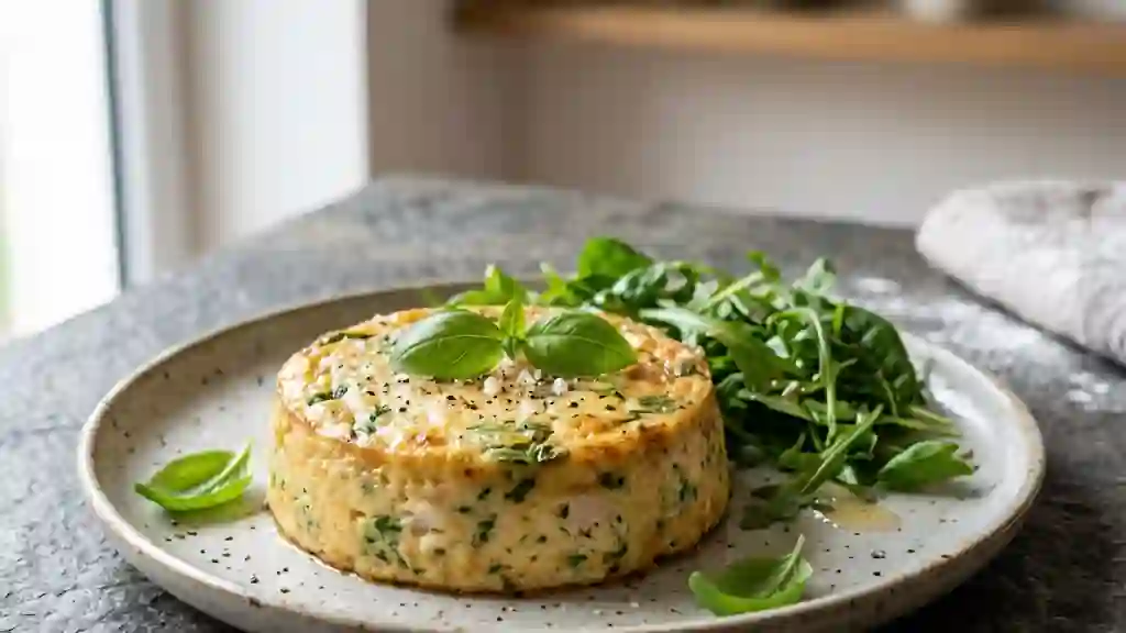 Flan de poisson onctueux au basilic frais - Photo de présentation
