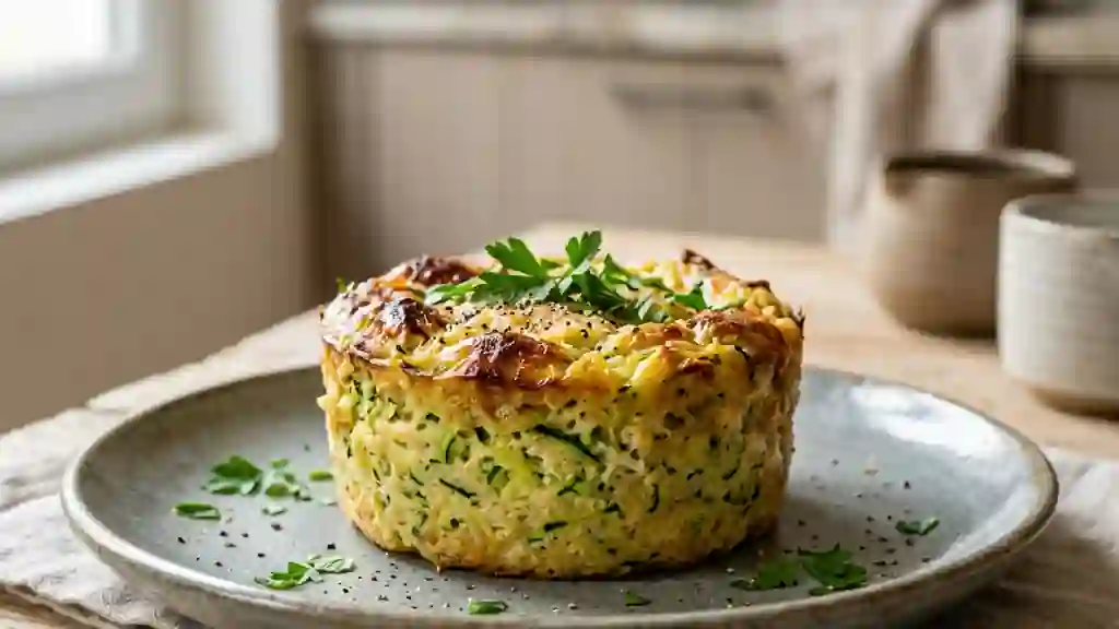 Flan fondant de semoule et courgettes - Photo de présentation