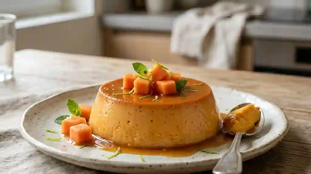 Flan Fondant à la Papaye et Vanille - Photo de présentation