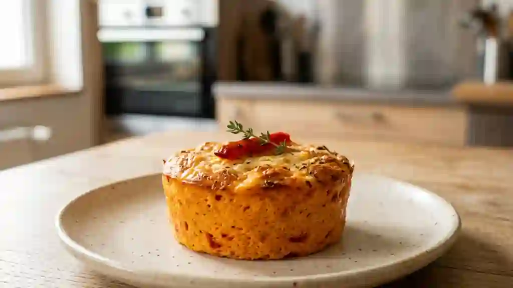 Flan fondant aux poivrons rouges rôtis - Photo de présentation