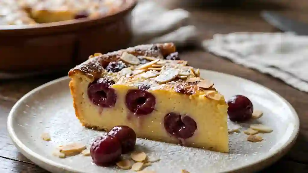 Flan fondant Cerises et Amandes - Photo de présentation