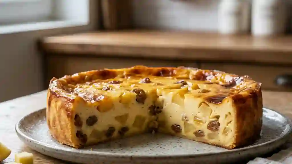 Flan fondant pommes et raisins - Photo de présentation