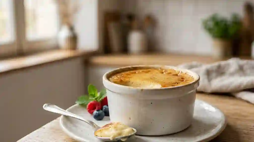 Flan vanillé fondant et aérien - Photo de présentation