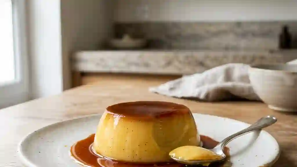 Flan aux œufs fondant et crémeux - Photo de présentation